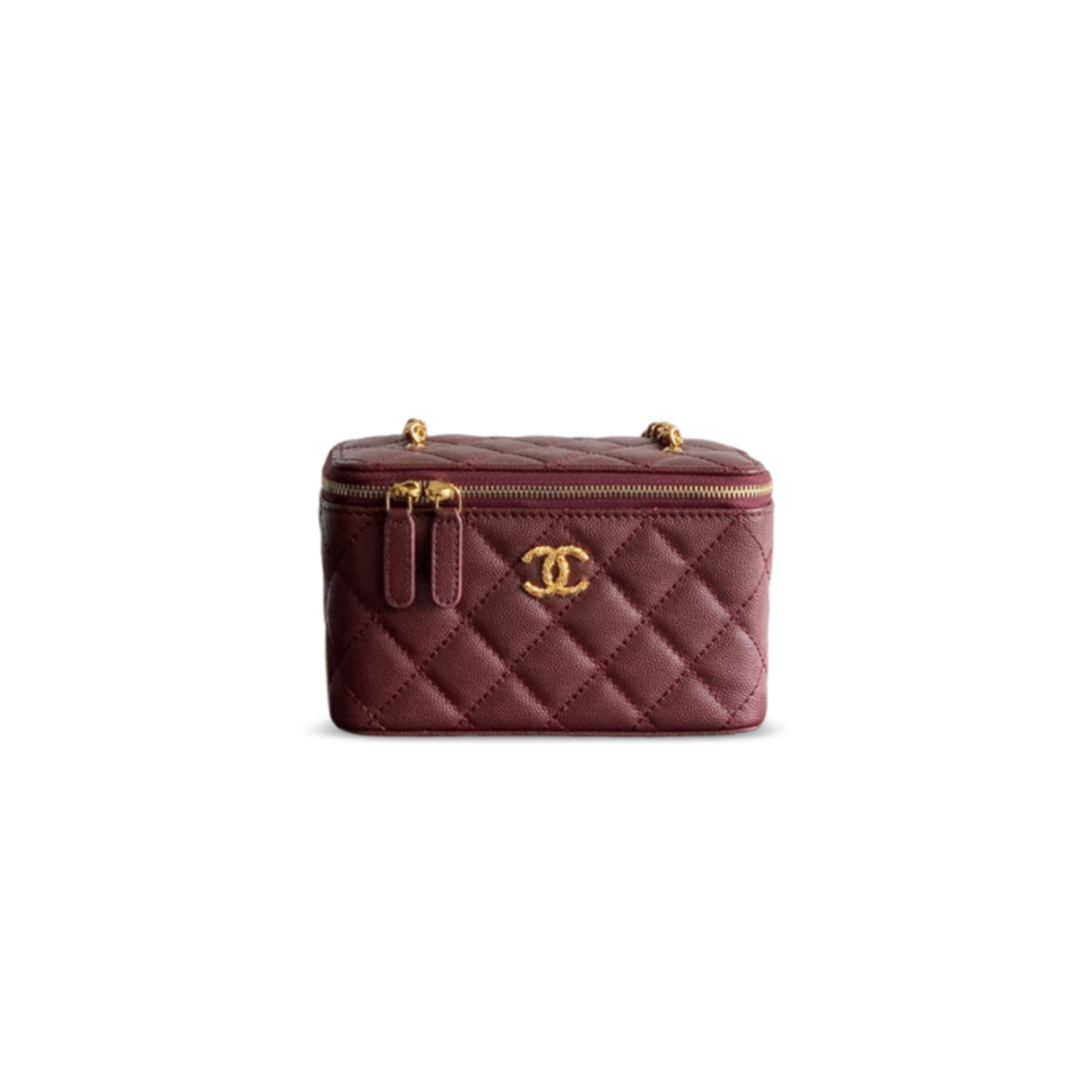 ch**el vanity case grained calfskin D1am0nd (17*9.5*8cm)